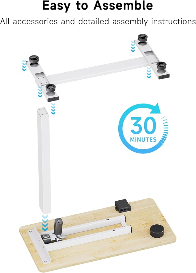 BIZUM Small Electric Standing Desk Bedside Table - Image 8