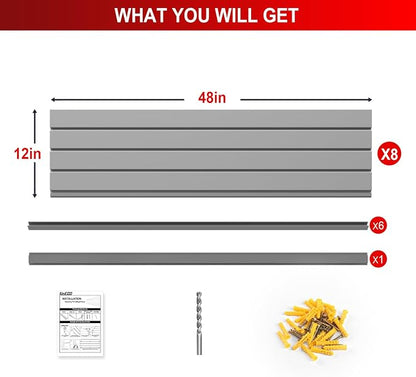 4 x 8 FT Slatwall Panel Garage Wall Organizer, Heavy Duty Slat Wall Paneling - Image 2