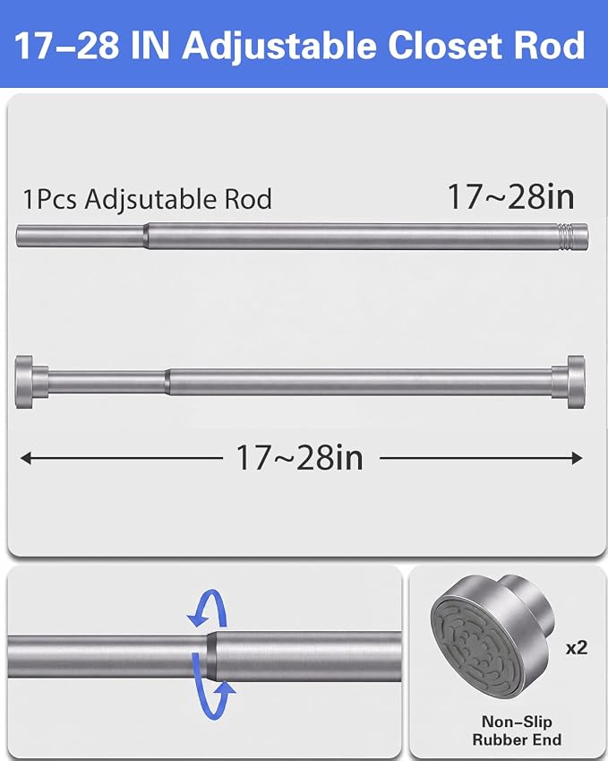 Closet Rod, No Drill Tension Closet Rod - Image 8