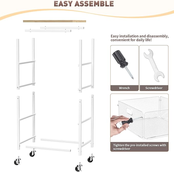 SUNALLY Rolling Kitchen Cart - Image 6