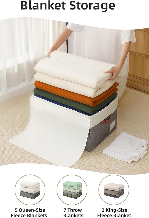 Reinforced LARGE Blanket Storage Baskets - Image 6