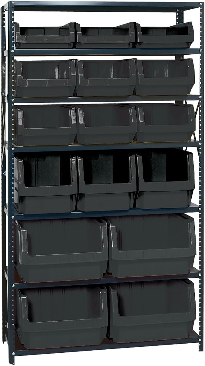 Quantum MSU-16-MIXBK Heavy-Duty Magnum Steel Shelving Storage Rack by QuantumStorageSystems
