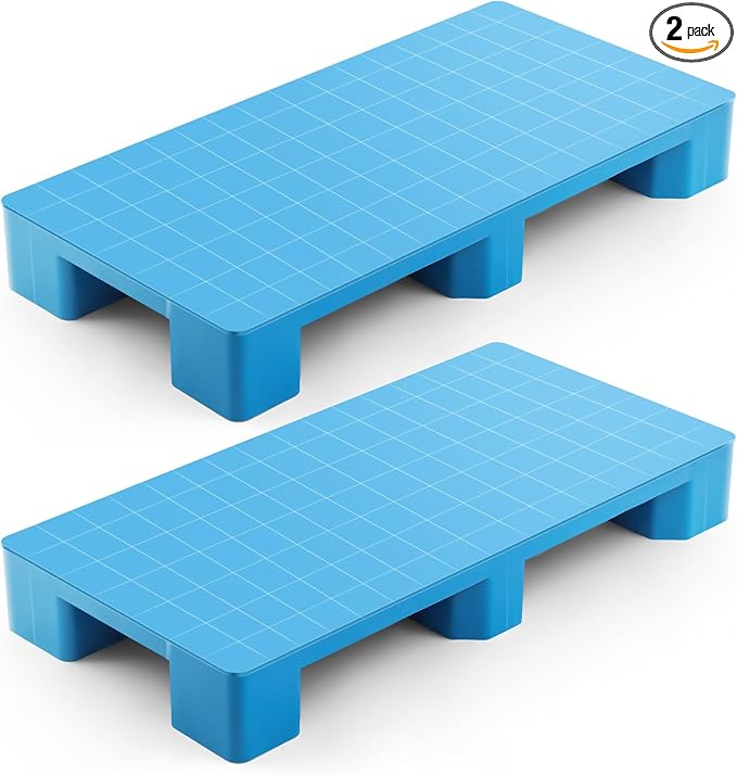 2 Pcs Plastic Pallet for Basement Storage Easy Stack Lightweight Floor Pallet by Vercraft