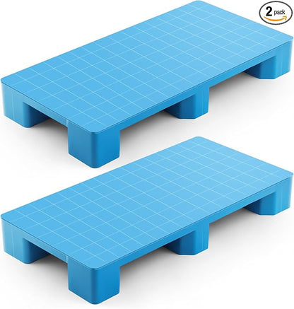 2 Pcs Plastic Pallet for Basement Storage Easy Stack Lightweight Floor Pallet by Vercraft