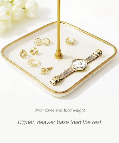 VROOMIUM Necklace Holder- Ceramic Base 1ft Height Jewelry Organizer Stand - Image 3