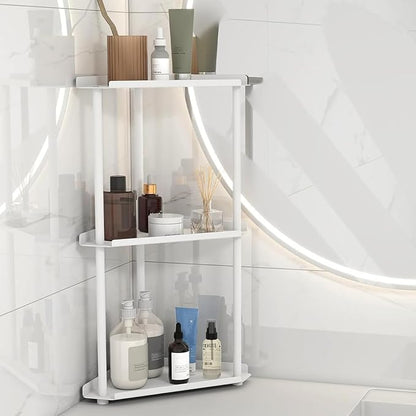 FLE Corner Bathroom Counter Organizer, Bathroom Organizer Countertop White | 3 by FLE
