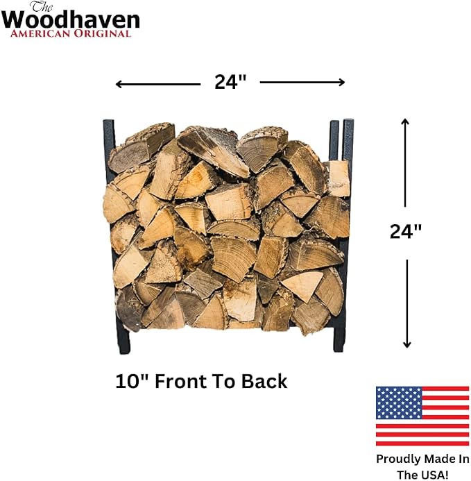 Woodhaven 2-Foot Firewood Rack – Made in USA – 1/8 Cord Raised Lumber Storage - Image 2