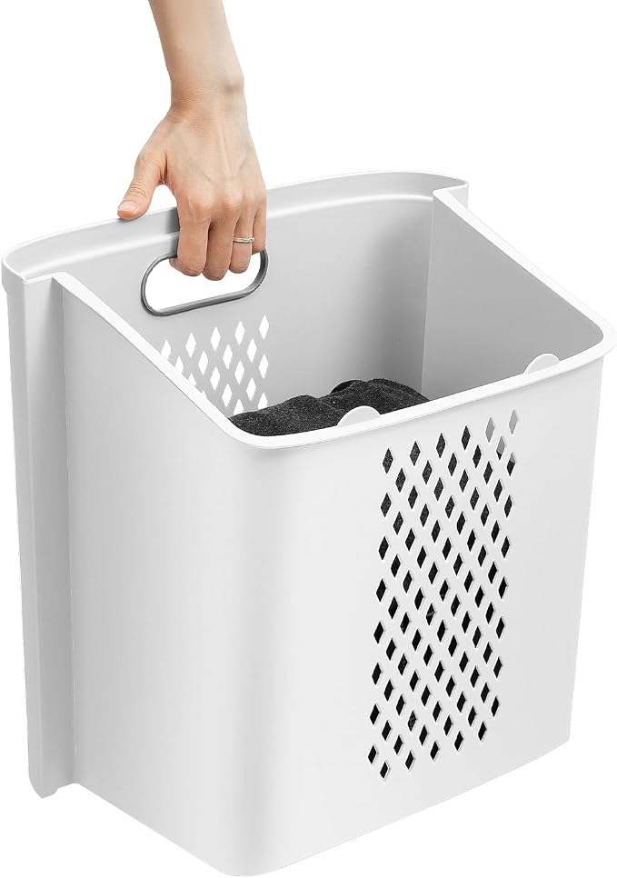 2-Tier Laundry Basket, 3 Basket Shelf Movable Household Bathroom Rolling Cart - Image 5