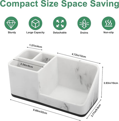 Marble Bathroom Counter Organizer, Kids Electric Toothbrush and Toothpaste - Image 5