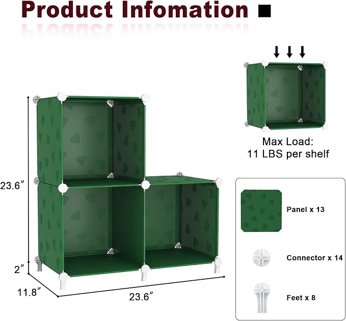 UNKU 3 Cube Storage Organizer, Closet Organizer Storage Shelves, Clothes - Image 3