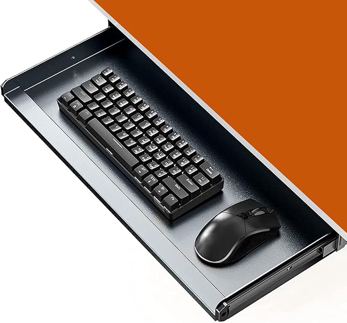 Keyboard Tray Under Desk Heavy-Duty Metal Slide-Out Platform Drawer Tray - Image 5