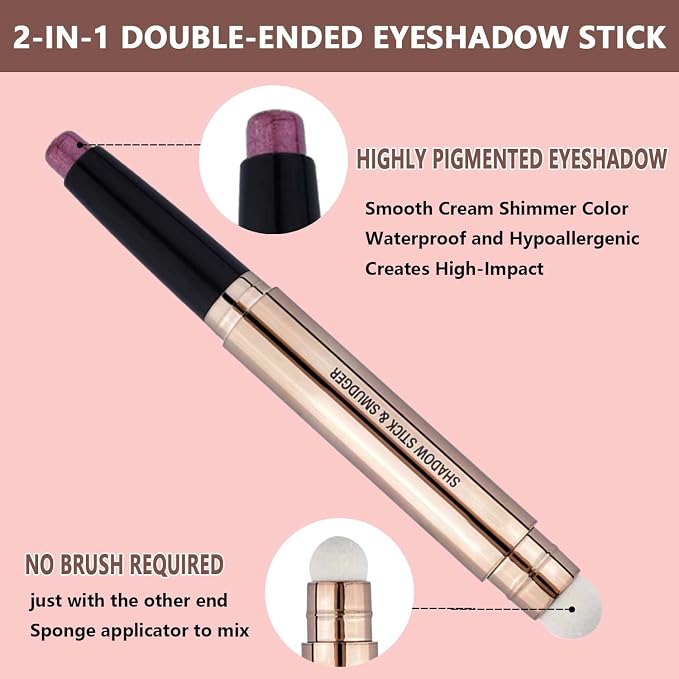 Romantic Red Eyeshadow Stick Makeup, Highlighter Matte Cream Eye Shadow Pencil - Image 3