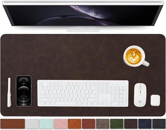 Distressed Leather Desk Mat by HOMIEAZICOZI