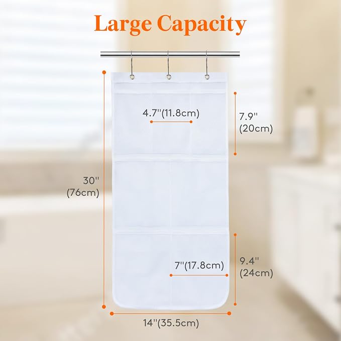 Lifewit Cruise Essentials Shower Caddy Must-Have, 7 Pockets Hanging Bathroom - Image 2