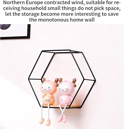 Wall Mounted Hexagonal Floating Shelves Black Set of 3 in Different Sizes - Image 5