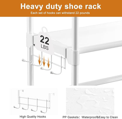 WOWLIVE 9 Tier 2-Column Shoe Rack, 30-35 Pairs Stackable White | Compact - Image 6