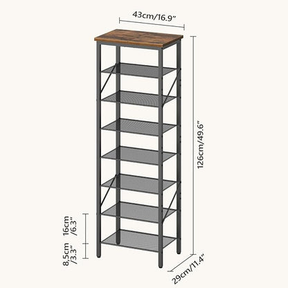 MAHANCRIS 8 Tier Narrow Shoe Rack Organizer, Tall Slim Shoe Storage - Image 3