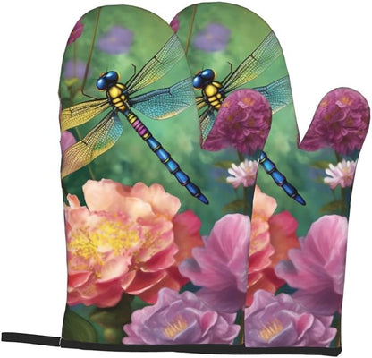 Oven Mitts Set of 2 Dragonfly Garden Spring Oven Glove Heat Resistant 500â„‰ - Image 8