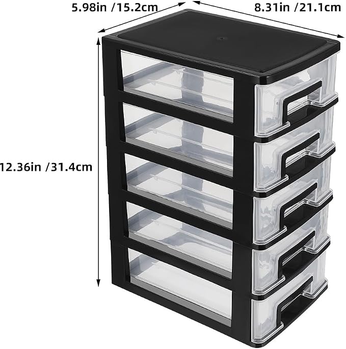 NOLITOY Multifunctional 5-Drawer Plastic Storage Cabinet Organizer Portable - Image 3