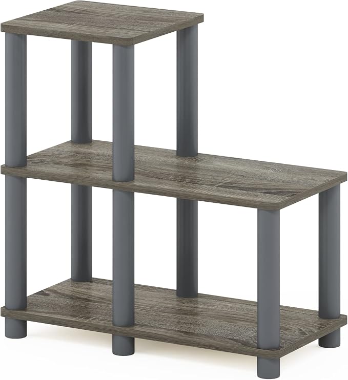 Furinno TURN-N-TUBE Storage Shelves, 2-Tier Ladder Shape Book Shelf by Furinno-FitsYourSpaceFitsYourBudget