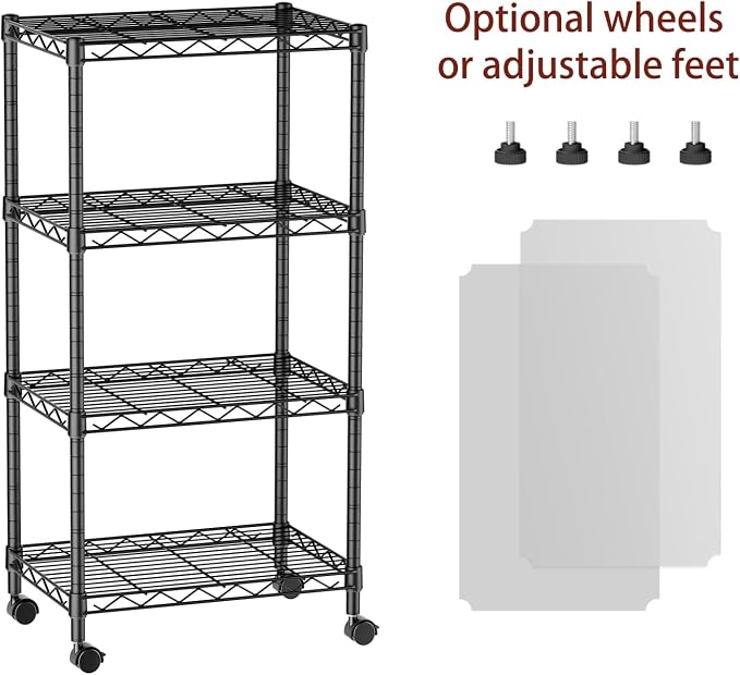 SINGAYE Small Wire 4 Adjustable Shelves Pantry Metal Shelf Floor Organizer | - Image 4