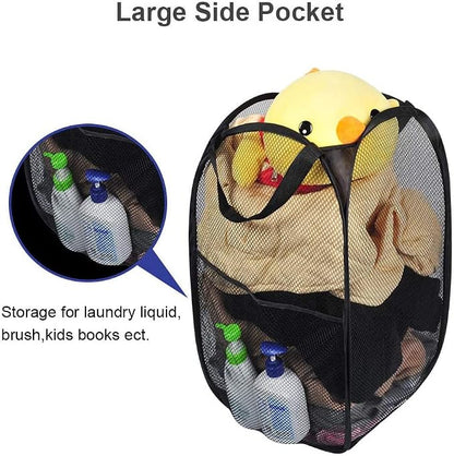 Larpur Popup Mesh Laundry Basket, Collapsible and Portable Clothes Washing - Image 6