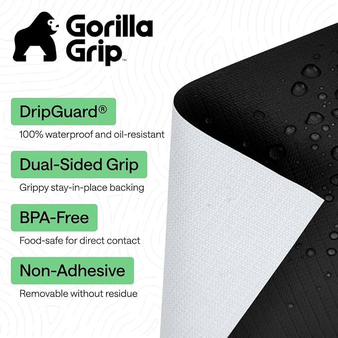 GORILLA GRIP DripGuard Shelf Liner, Non-Adhesive Drawer and Kitchen Cabinet - Image 2