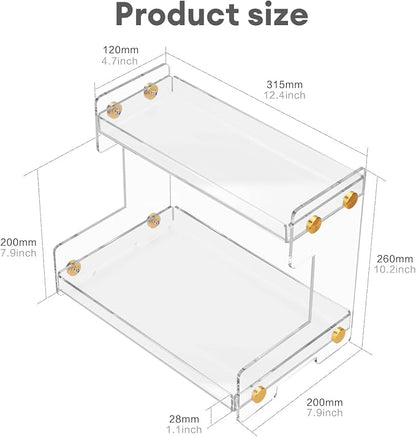 FFK 2 Tier Bathroom Countertop Organizer, Storage Shelf - Image 2