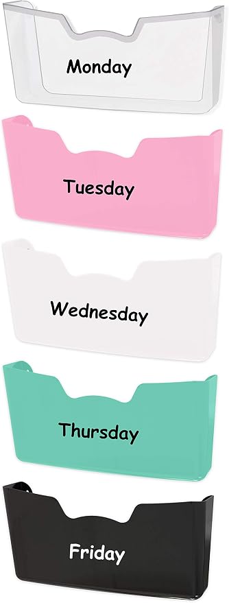 Simple Houseware Wall Mount Single Pocket Hanging File Holder, Wall File Holder - Image 2