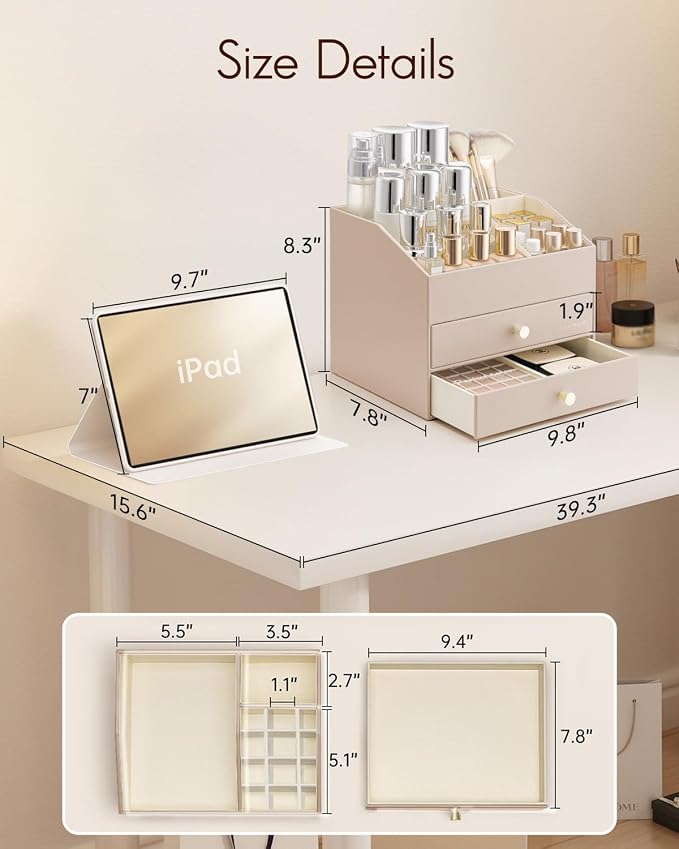 Vlando Makeup Organizer for Vanity, Large Capacity Countertop Organizer - Image 4