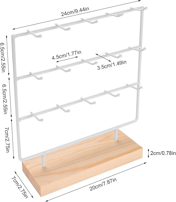 Earring Display Stand for Selling, Wood Earring Rack Tower Display Holder Stand - Image 2