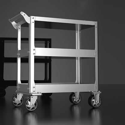 DDJ Stainless Steel Utility Cart on Wheels, 3-Tier 1100 lbs Heavy Duty Tool Cart - Image 6