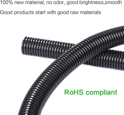 Alex Tech 50ft - 3/8 inch Split Wire Loom Tubing - Black - Image 2