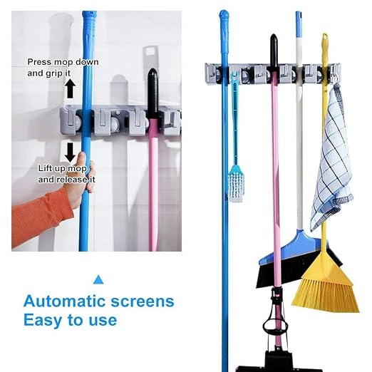 Mop and Broom Holder, Storage Rack, Ideal Broom Hanger - Image 5
