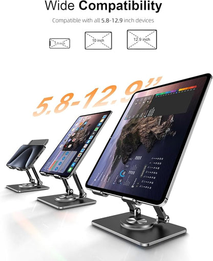 Tablet Stand Holder with Thickened 360°Rotating Base Dual Rod Adjustable - Image 7