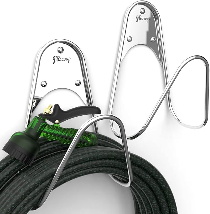 JBscoop Garden Hose Holder Stainless Steel Small Wall Mount Garden Hose Hook by JBscoop