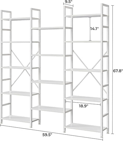 SUPERJARE Triple Bookshelf, Bookcase - Image 3