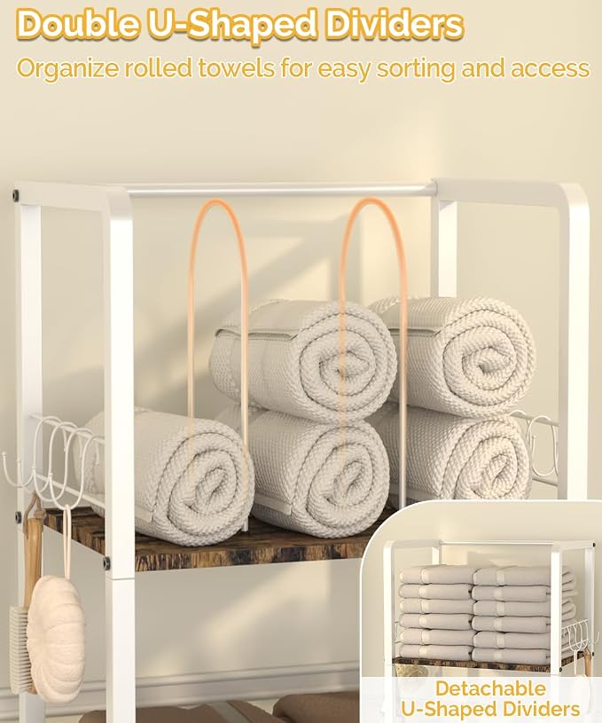 Mondazie Towel Racks for Bathroom Storage Shelves Free Standing, Pool Towel - Image 3