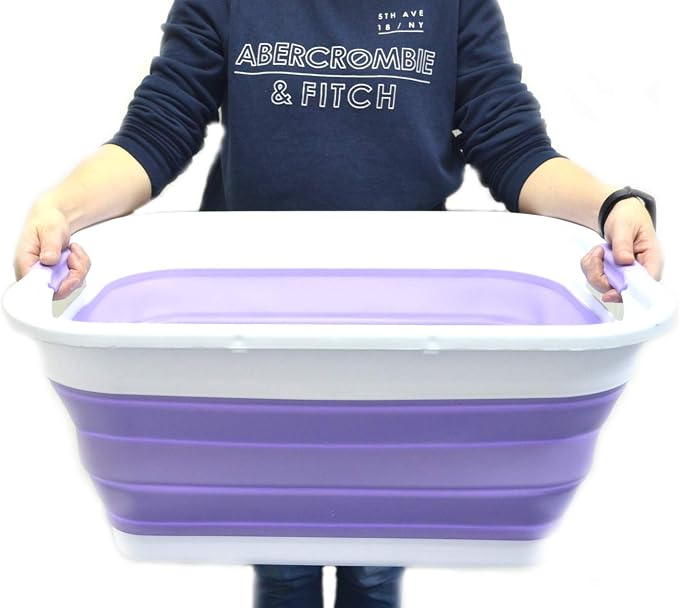 SAMMART 41L Collapsible Plastic Laundry Basket-Foldable Pop Up Storage - Image 7