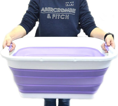 SAMMART 41L Collapsible Plastic Laundry Basket-Foldable Pop Up Storage - Image 7