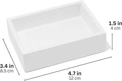 Matte White Square Soap Dish for Bathrooms and Kitchens - Image 5