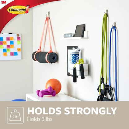 Command Medium Satin Brass Hooks, 1 Hook and 1 Strip, Damage-Free Hanging Wall - Image 3