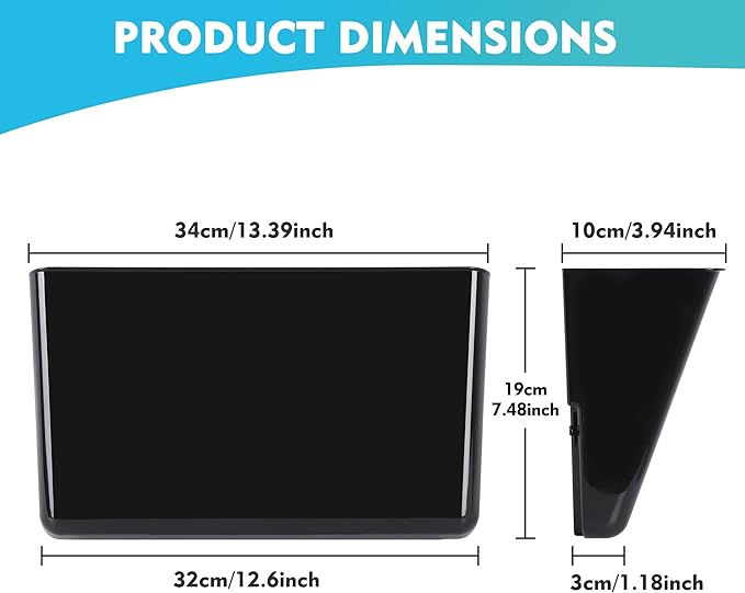 8 Pack Black Plastic Single Pocket Hanging File Organizer, Wall Mount Paper - Image 2