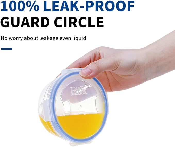 KIGI Round Food Storage Containers, Leak-Proof & Airtight, 6 Pack | Small - Image 2