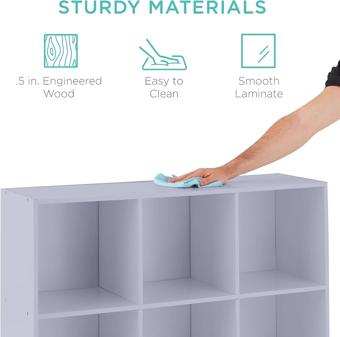 Best Choice Products Kids Bookcase 9-Cube Storage Organizer, 13.5in Shelf - Image 6