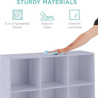 Best Choice Products Kids Bookcase 9-Cube Storage Organizer, 13.5in Shelf - Image 6