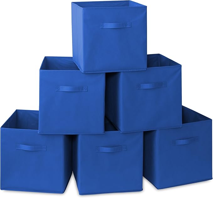 Casafield Set of 6 Collapsible Fabric Cube Storage Bins, Royal Blue by Casafield
