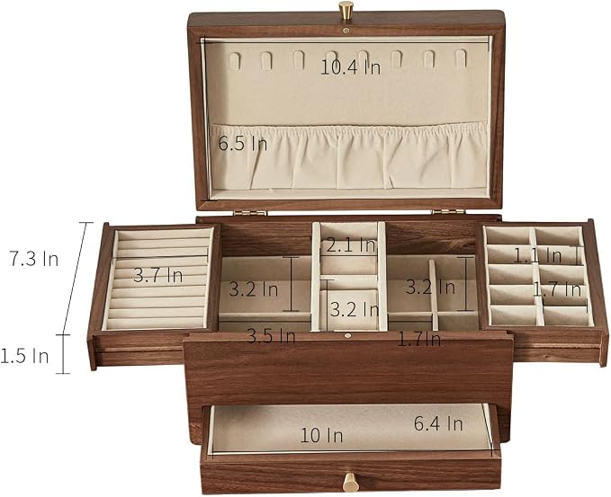 CHOSIN Black Walnut Wooden Jewelry Box - Image 5
