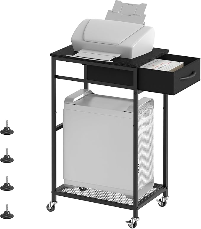 CADUKE 2 Tier Computer Tower Stand Black，PC Stand by CADUKE