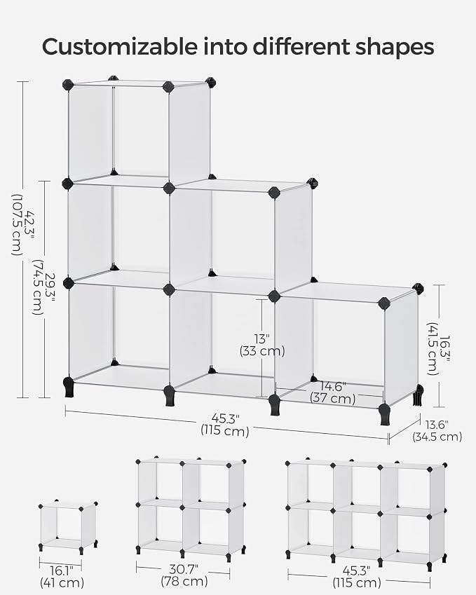 SONGMICS 6 Cube Storage Organizer, Modular Bookshelf, DIY Closet Organizers and - Image 6